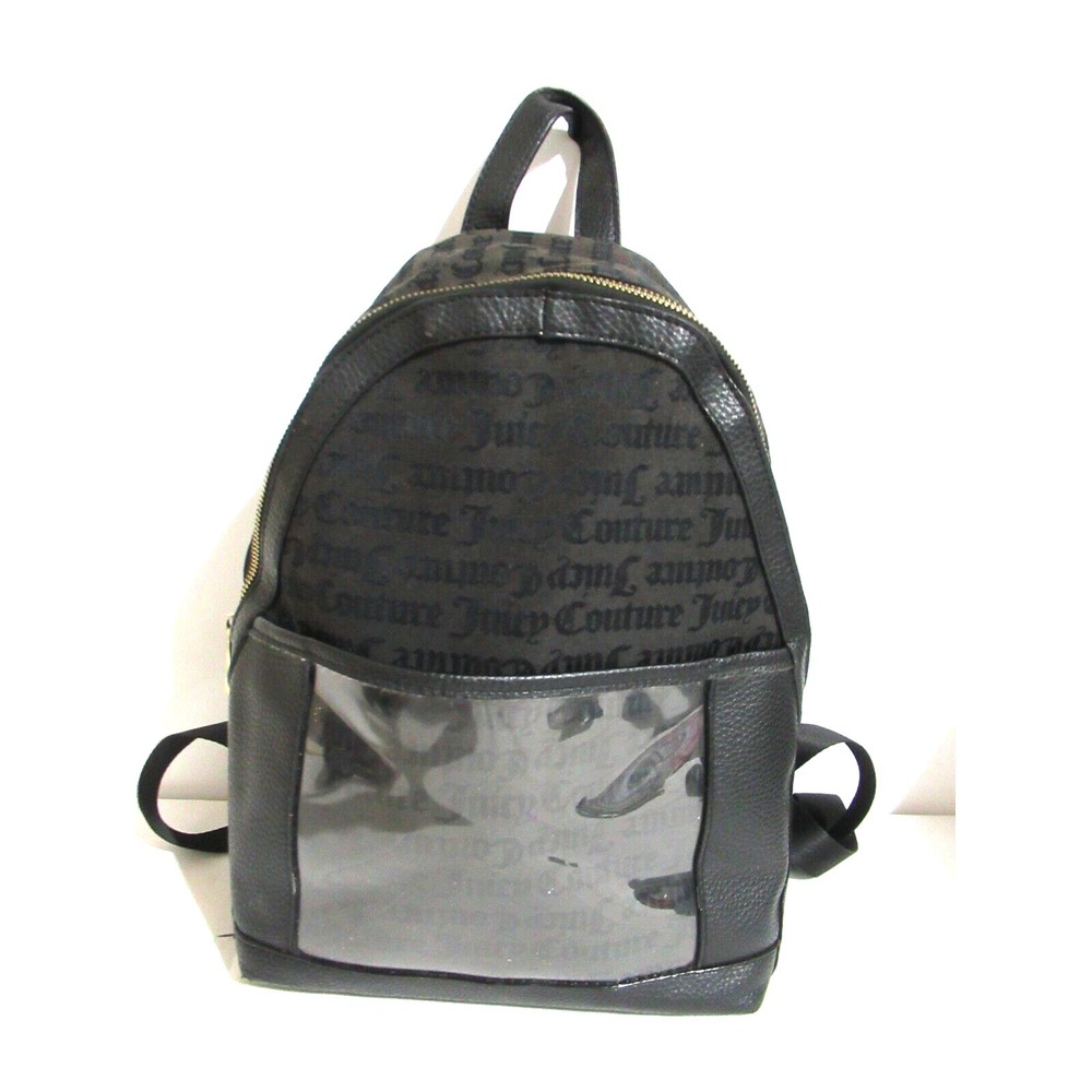 Juicy Couture Black Canvas Logo Backpack Medium Size